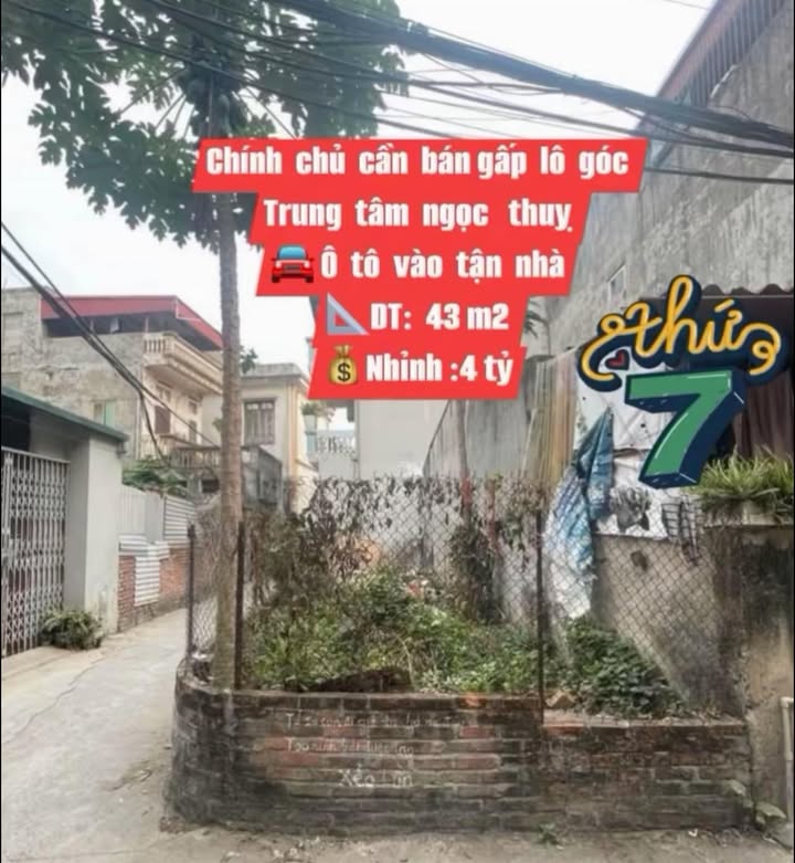 Đất nền Ngọc Thụy, Long Biên 43m² giá 4 tỷ - Đầu tư sinh lời ngay!