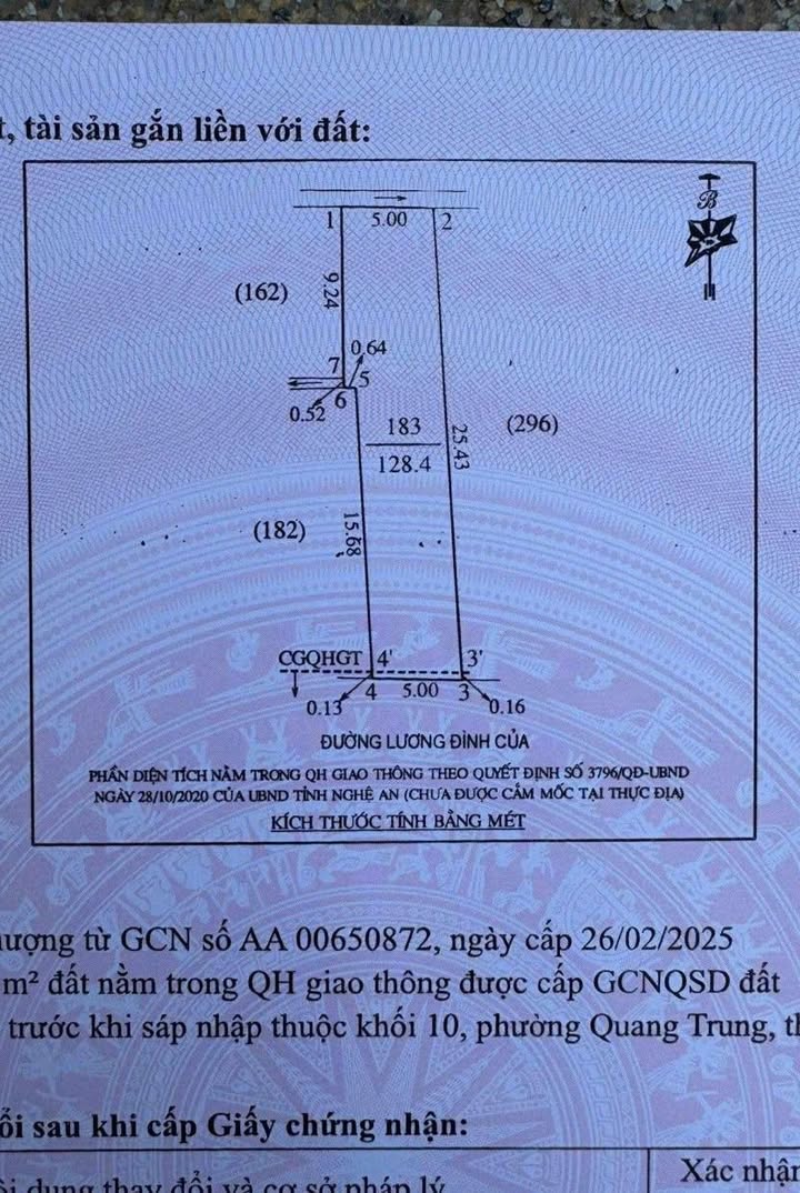 Đất mặt đường Lương Đình Của, phường Quang Trung 128m² giá 5.1 tỷ - Mặt tiền kinh doanh sầm uất!