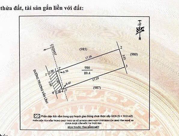 Đất Nghi Phú 89.4m² giá 5 tỷ - Kinh doanh thuận lợi trên mặt đường Trương Văn Lĩnh!