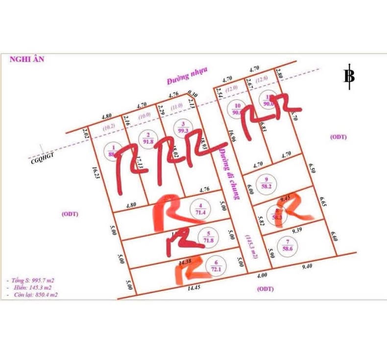 Đất Nghi Ân Vinh 58.4m² giá 1 tỷ - Hướng Tây tứ mệnh, cơ hội đầu tư tốt!