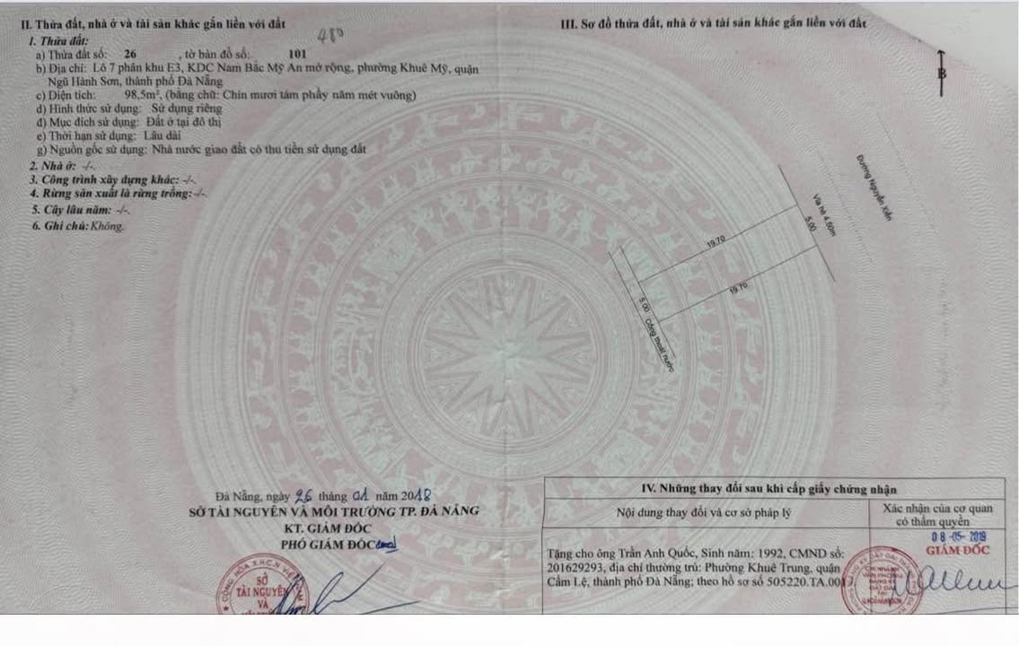 Đất nền Khuê Mỹ, Ngũ Hành Sơn 197m² giá chỉ 1x tỷ - Đường thông thoáng gần biển!