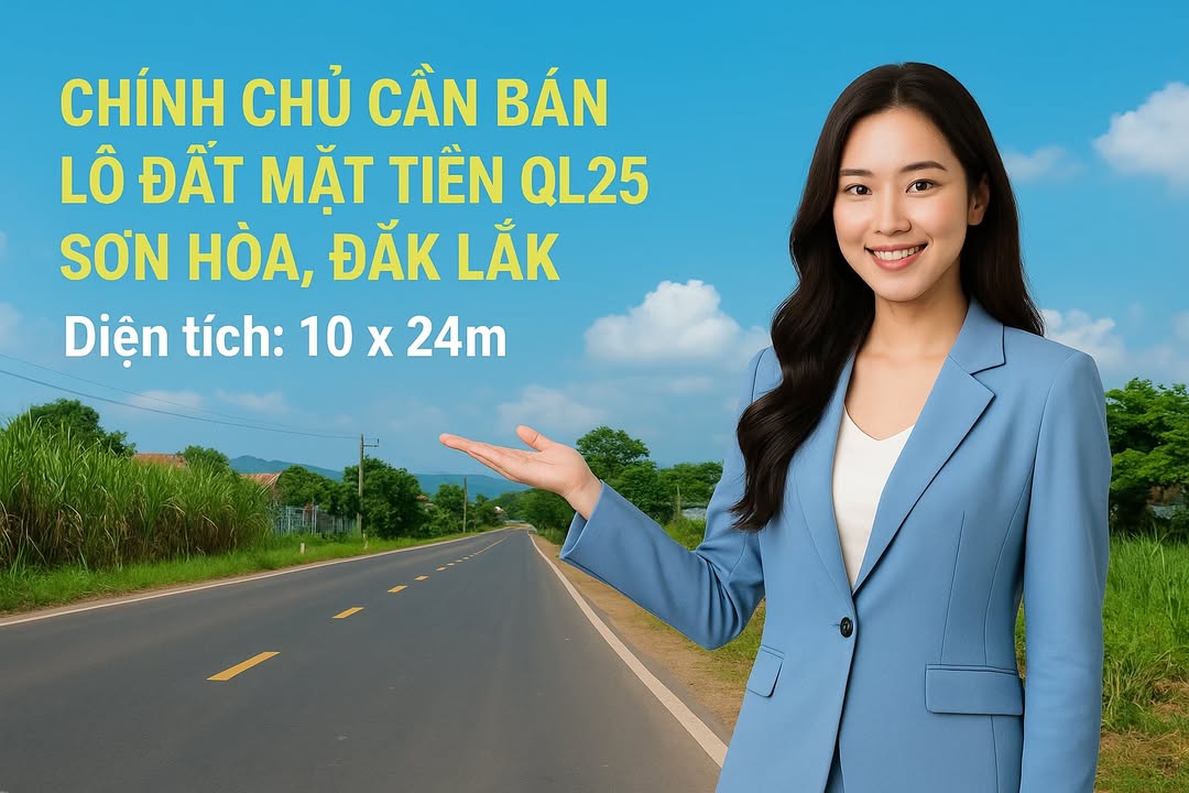 Đất mặt tiền Quốc lộ 25, Sơn Hòa 240m² giá 1.08 tỷ - Cơ hội vàng đầu tư!