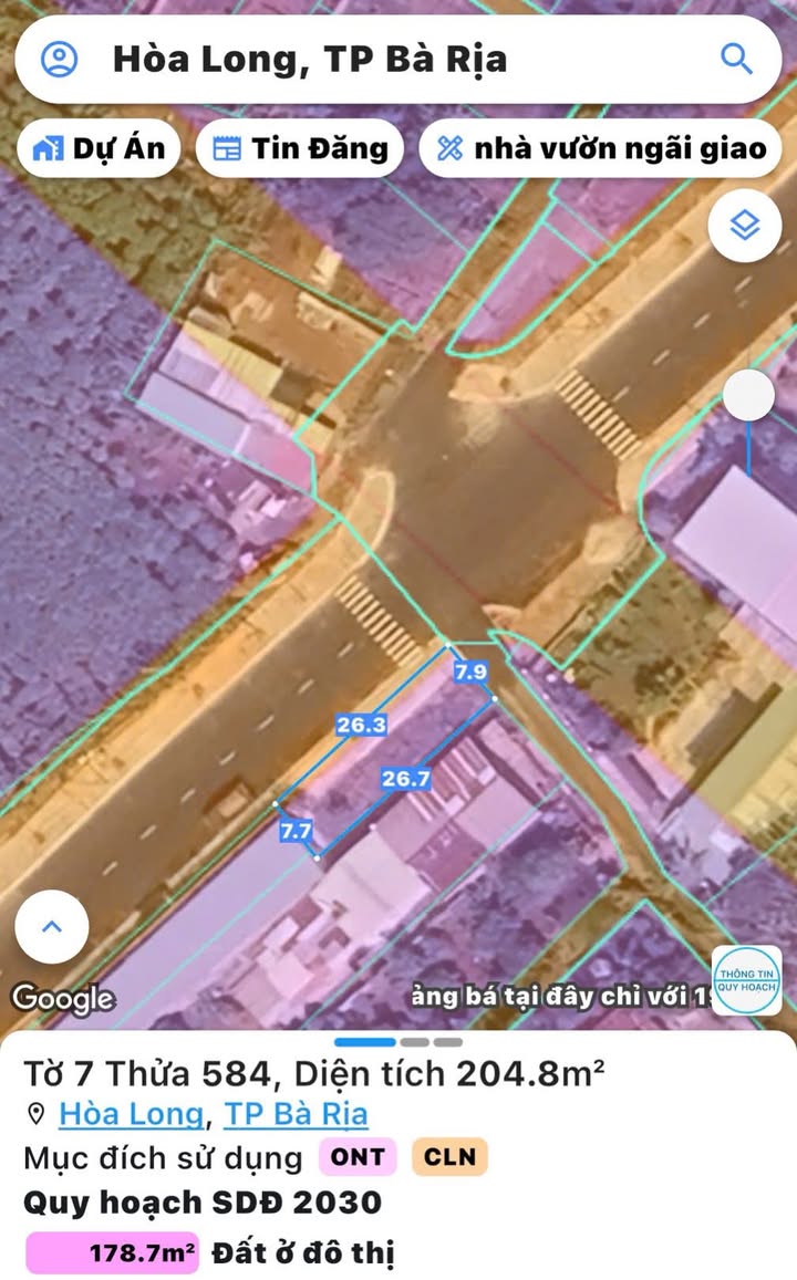 Đất nền 205m² tại Hương Lộ 3, Phường Tam Long, 2.75 tỷ - Tiềm năng sinh lời cao!