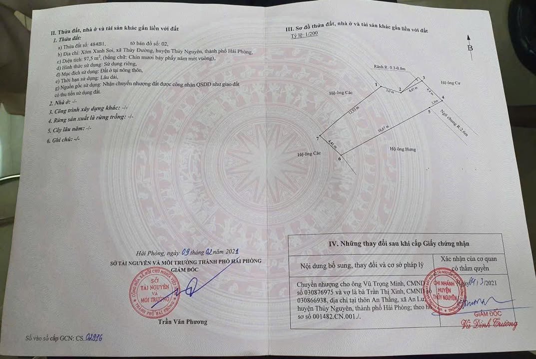 Bán đất thổ cư Xóm Xanh Soi, Thủy Dương 97.5m² giá chỉ từ 1.7 tỷ - Đầu tư sinh lời ngay!