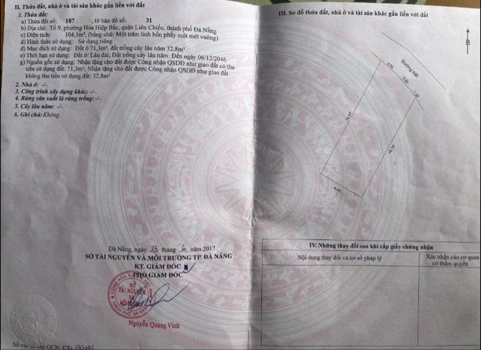 Đất nền kiệt ô tô Nguyễn Văn Cừ, Hải Châu 104m² giá 1.69 tỷ - Cơ hội đầu tư hấp dẫn!