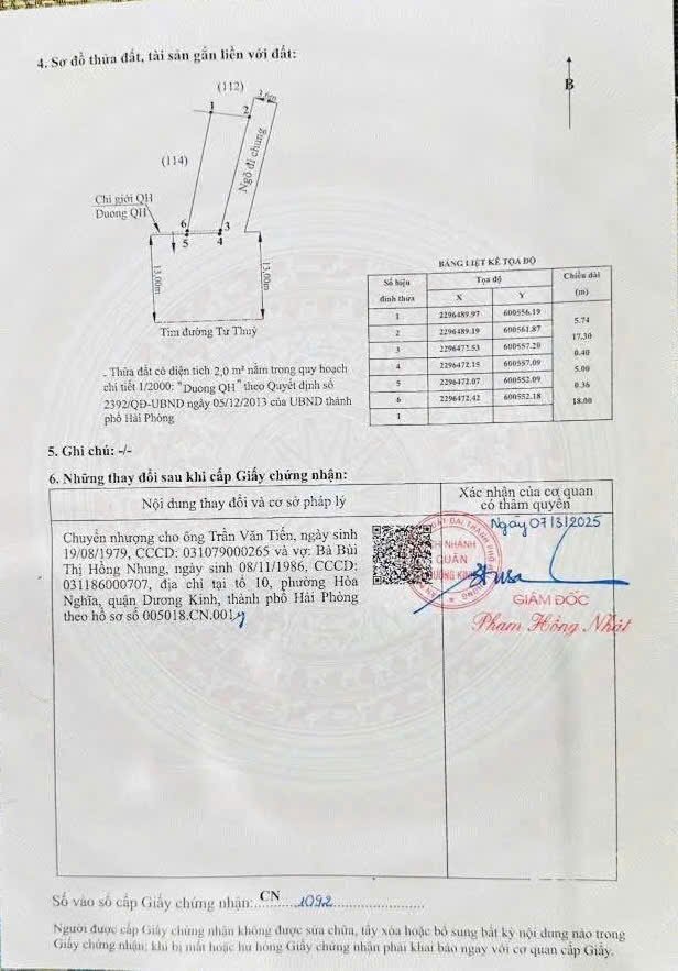 Đất nền mặt đường Tư Thủy 94m² giá 3.1 tỷ - Đầu tư sinh lời bền vững!