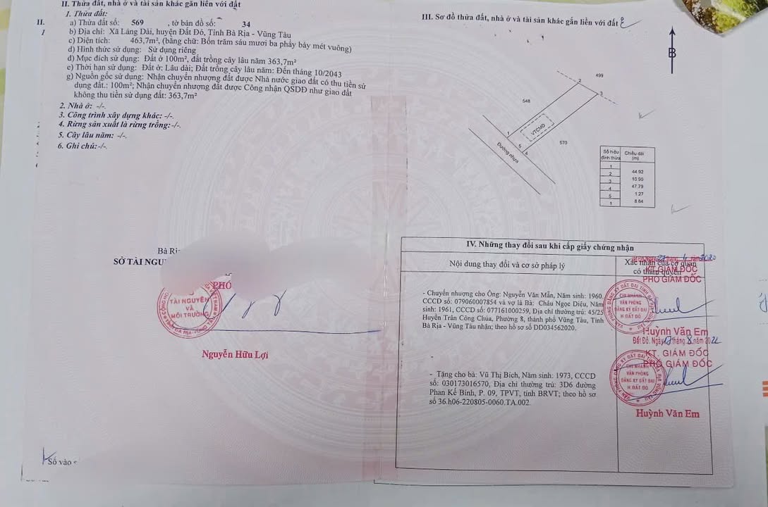 Đất nền đẹp 480m² tại xã Đất Đỏ, Bà Rịa - Vũng Tàu chỉ 3.5 tỷ - Tiềm năng đầu tư lớn!