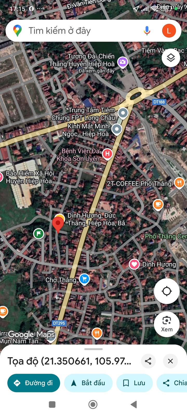 Đất thổ cư mặt tiền 8m tại Thị trấn Thắng, Hiệp Hòa 100m² chỉ 1 tỷ - Cơ hội đầu tư tuyệt vời!