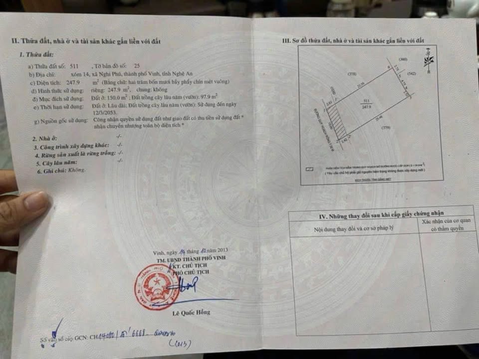 Đất nền Nghi Phú, Vinh 247m² giá 9 tỷ - Đường ô tô thông thoáng!