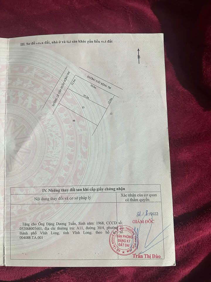 Đất 2 mặt tiền phường Trần Hưng Đạo 437m² giá 1 tỷ - Cơ hội đầu tư hấp dẫn!