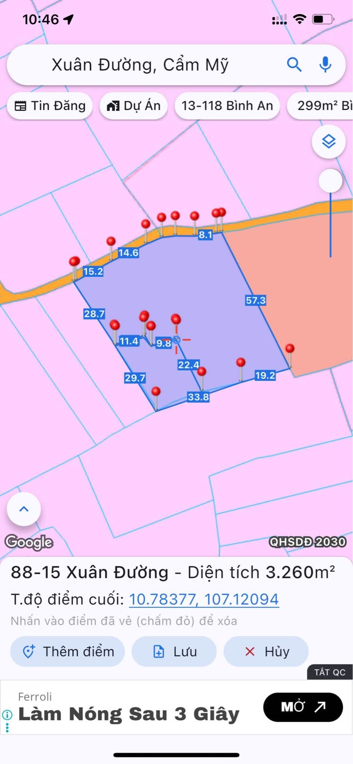 Đất nền Cẩm Đường Long Thành 3200m² giá 2 tỷ - Mặt tiền đường xe tải lớn