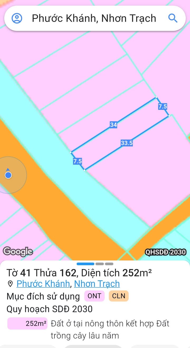 Đất mặt tiền đường Đê Ông Kèo, Nhơn Trạch 252m² - Giá cực tốt, bán gấp!