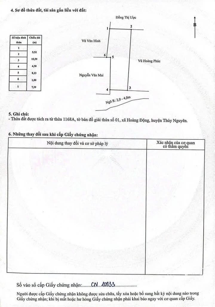 Đất nền Hoàng Động Thủy Nguyên 80m² giá 1.2 tỷ - Sẵn bìa chính chủ!