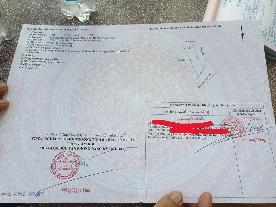 Đất thổ cư Long Hải, Bà Rịa Vũng Tàu 92m² giá 1.7 tỷ - Xây dựng tự do ngay gần biển!