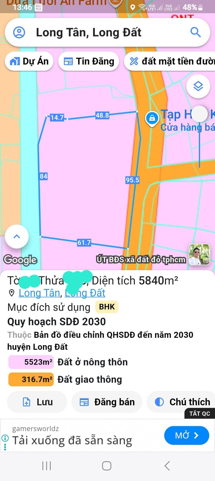 Đất Long Tân, Đất Đỏ, Bà Rịa - Vũng Tàu 8000m² giá 19.5 tỷ - Đầu tư sinh lời ngay!