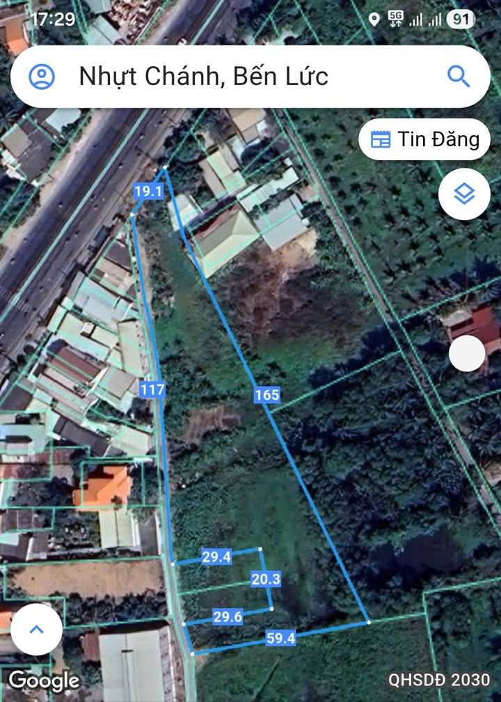 Đất mặt tiền Quốc Lộ 1A, Thạnh Đức, Bến Lức 5436m² giá 30 tỷ - Cơ hội đầu tư tuyệt vời!