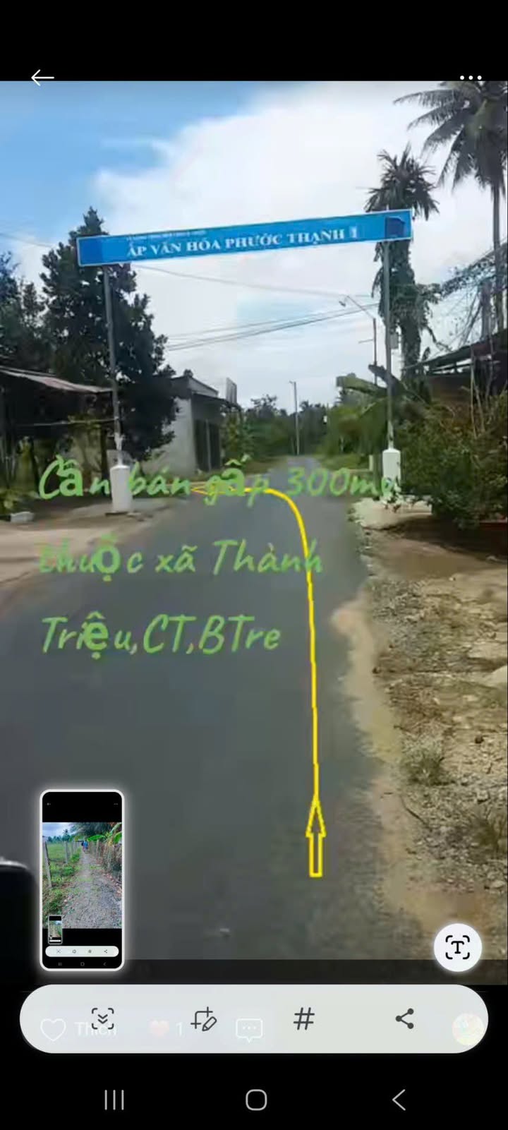 Đất thổ cư Thành Triệu, Châu Thành, Bến Tre 300m² giá 580 triệu - Cơ hội đầu tư tuyệt vời!