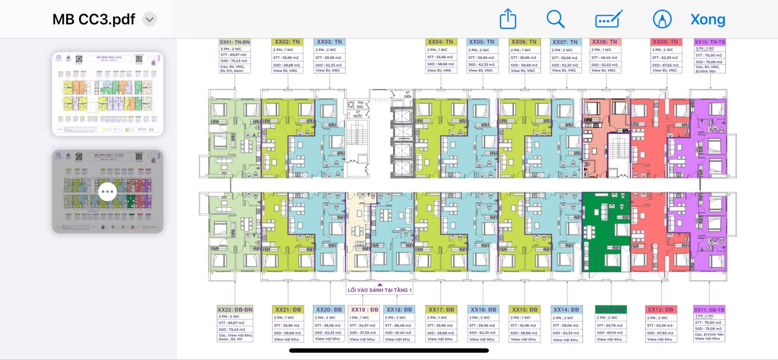 Căn hộ CC1 Quảng Thành 2PN cho thuê - Full nội thất tiện nghi