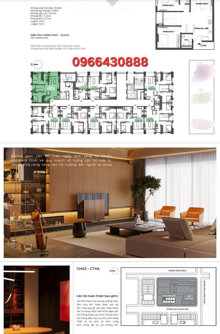 Căn hộ CT4A Quang Trung 65m² - Gần trung tâm thương mại Vincom