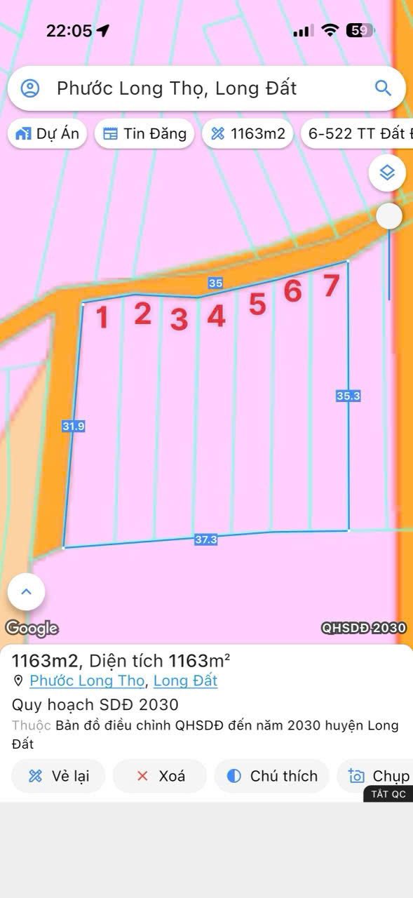 Đất nền Phước Long Thọ, Đất Đỏ 1163m² - Đầu tư sinh lời ngay!