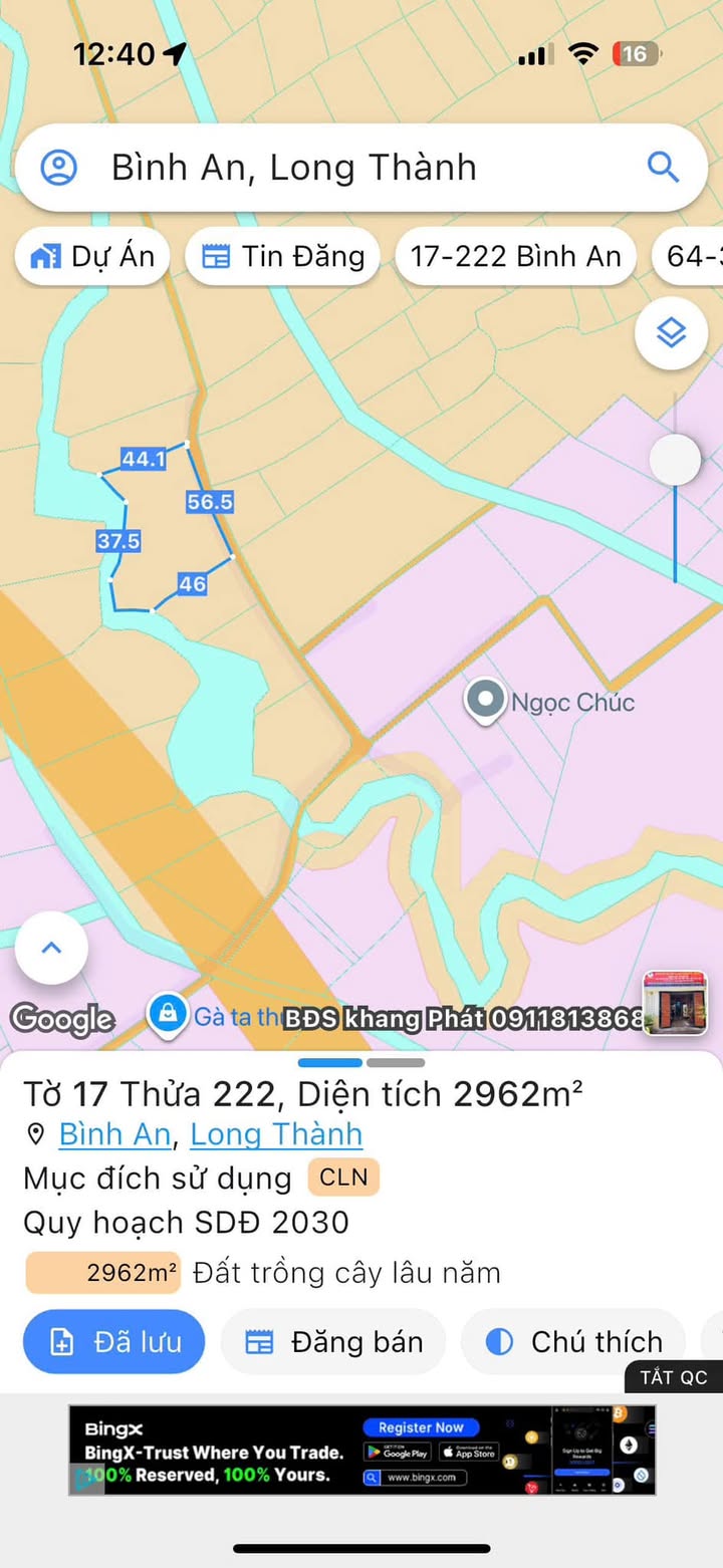 Đất nền Bình An, Long Thành 2962m² giá 3.5 tỷ - Cơ hội đầu tư sinh lời!