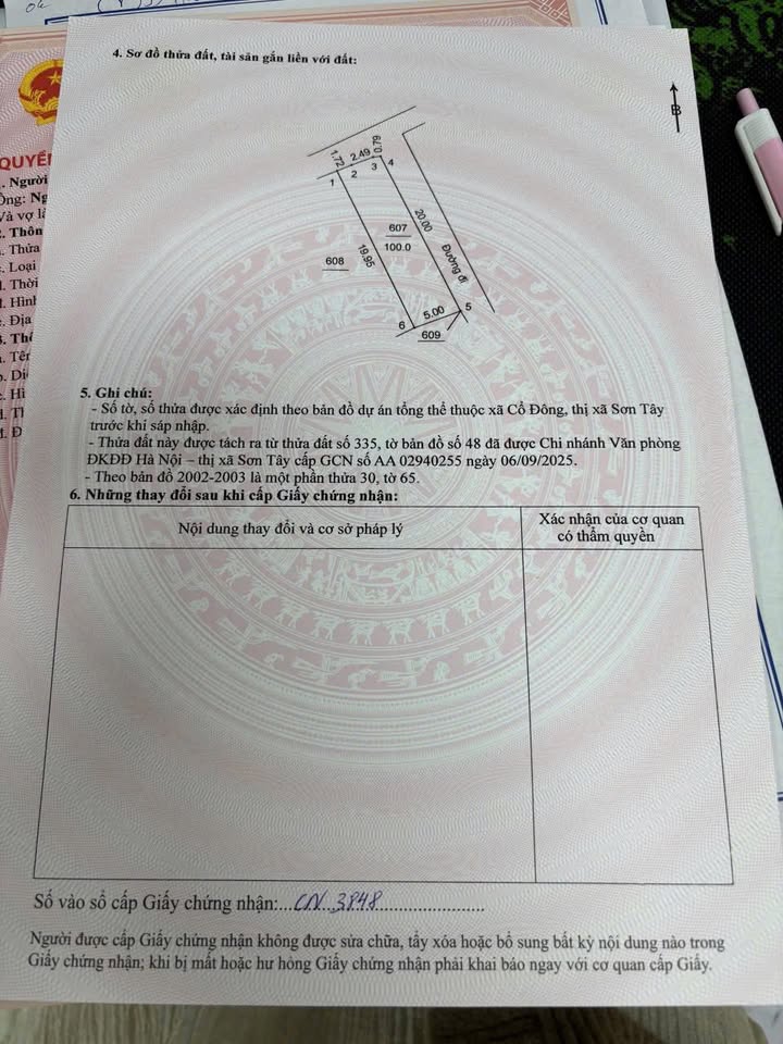 Đất thổ cư Cổ Đông Sơn Tây 100m² giá 1.8 tỷ - Sổ hồng chính chủ!