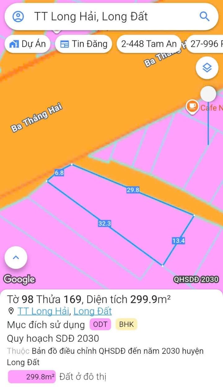 Nhà đất đường 3/2, Long Hải, Bà Rịa - Vũng Tàu 300m² giá 10 tỷ - Đầu tư sinh lời lớn!