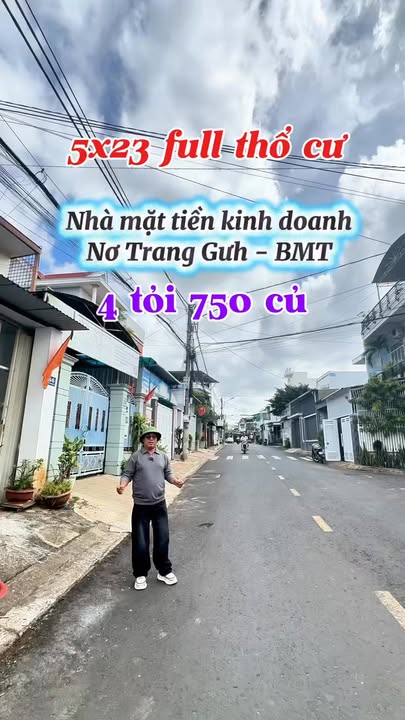 Nhà mặt tiền kinh doanh Nơ Trang Gưh Buôn Ma Thuột 115m² giá 4.75 tỷ - Đầu tư sinh lời ngay!