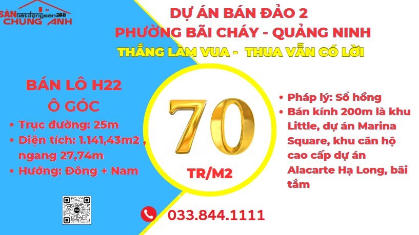 Đất dự án Thương Mại Bán Đảo 2 - Bãi Cháy, Hạ Long 1141m² giá 71.5 tỷ - Đầu tư sinh lời cao!