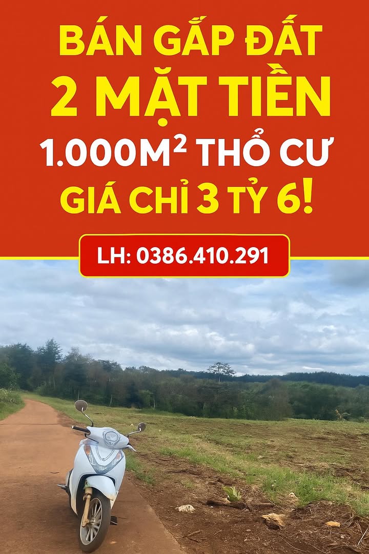 Đất 2 mặt tiền tại xã Nhân Đạo, Đắk R'lấp 9,3 sào giá 3,6 tỷ - Cơ hội đầu tư lý tưởng!