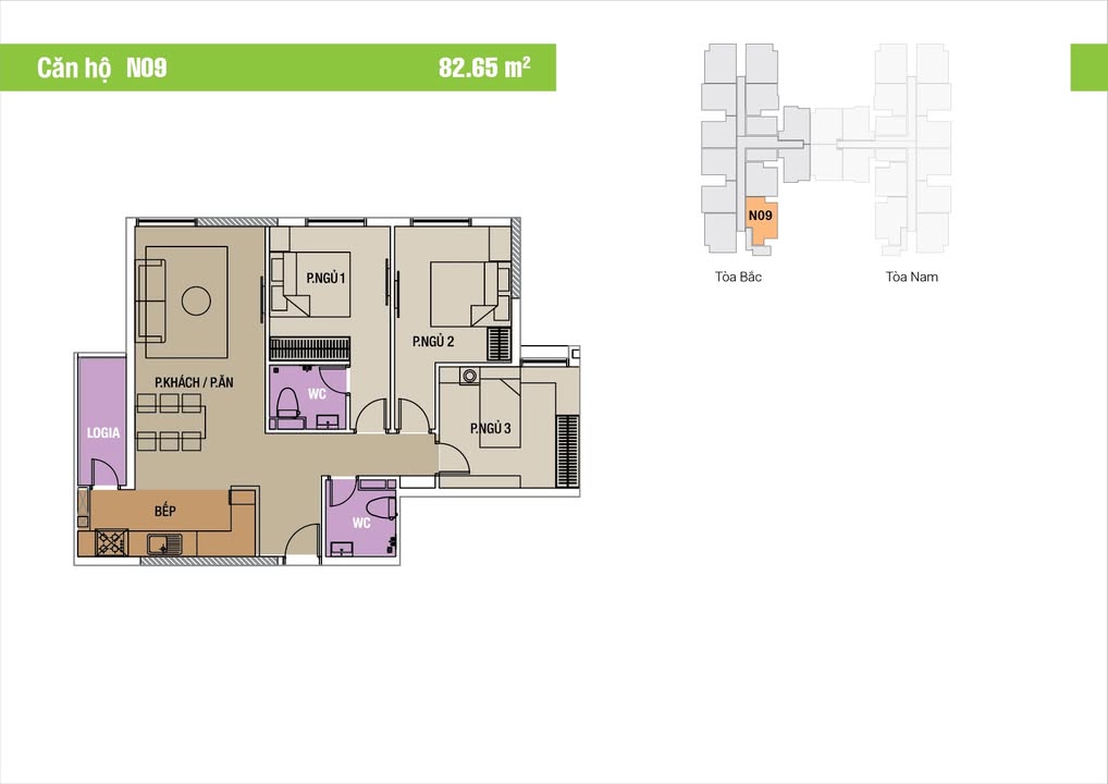 Căn hộ The One Gamuda 82.6m² giá 6 tỷ - Căn góc view Đông Nam tuyệt đẹp!