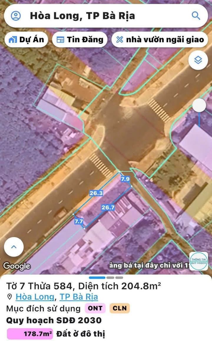 Đất nền 205m² mặt tiền Hương Lộ 3, Phường Tam Long TPHCM - Giá 2.75 tỷ, thương lượng!