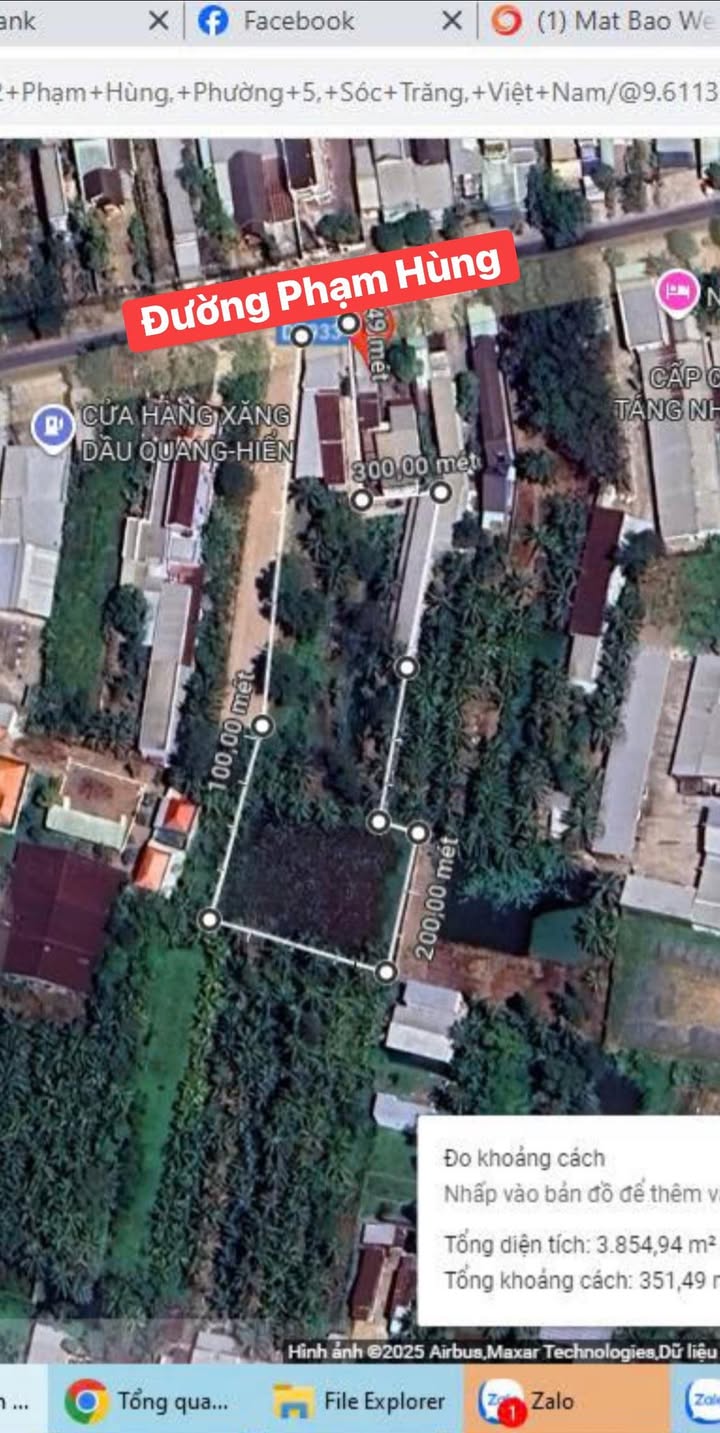 Đất nền mặt tiền đường Phạm Hùng, Sóc Trăng 4000m² - Cơ hội đầu tư hấp dẫn!