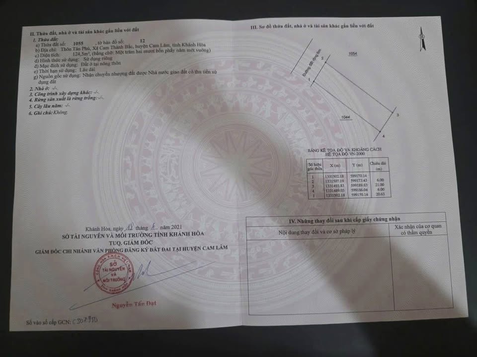 Đất thổ cư Cam Thành Bắc 124m² giá thỏa thuận - Đầu tư sinh lời hấp dẫn!