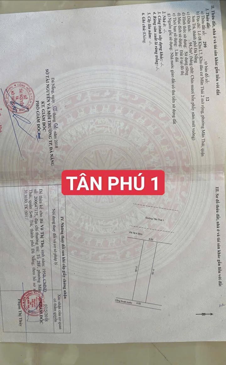 Đất biển mặt tiền Tân Phú 1, Đà Nẵng 90m² giá 11.2 tỷ - Cơ hội đầu tư tuyệt vời!