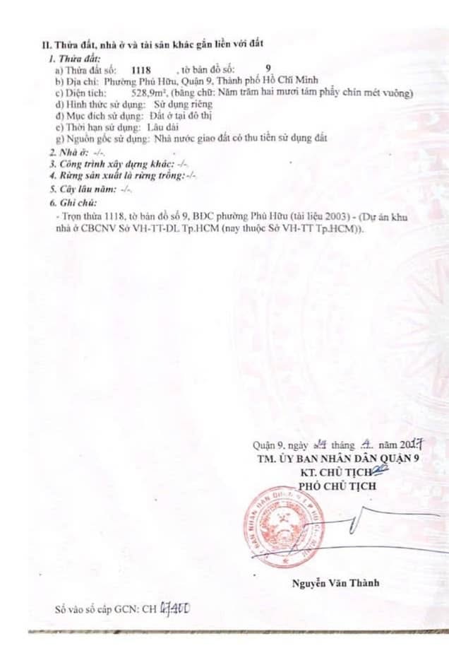 Đất nền biệt thự Khu Biệt Thự Sở Văn Hóa Thông Tin Q9 528m² giá 66 tỷ - Đầu tư sinh lời nhanh!