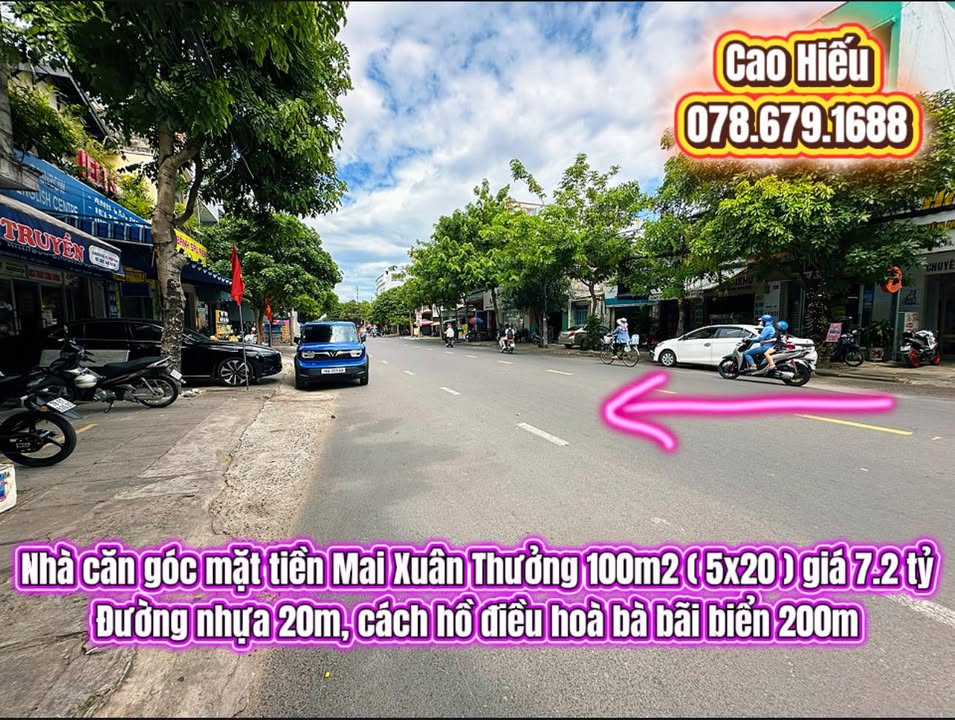 Nhà góc mặt tiền Mai Xuân Thưởng 100m² giá 7.2 tỷ - Căn góc đẹp gần biển!