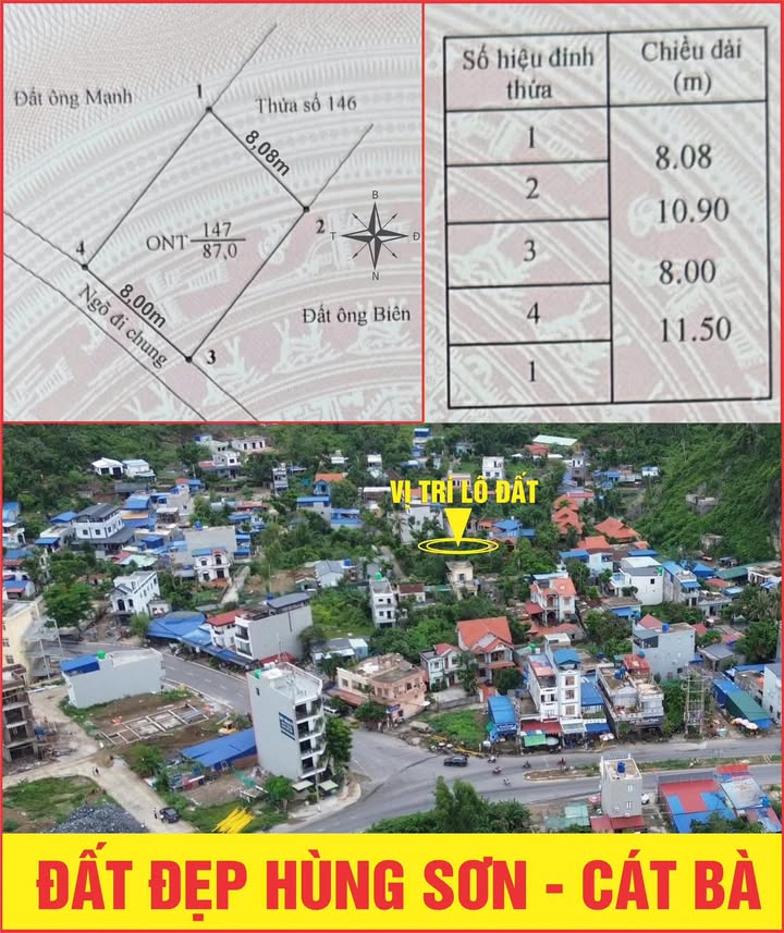 Đất nền Hùng Sơn - Cát Bà 87m² giá 1.79 tỷ - Cơ hội đầu tư vàng!