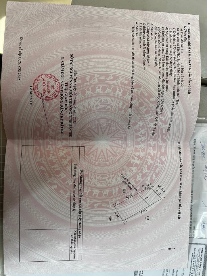 Nhà cấp 4 đường Quốc lộ 57B, xã Tân Phú, 273m² - Giá chỉ 1.3 tỷ VND, thương lượng!