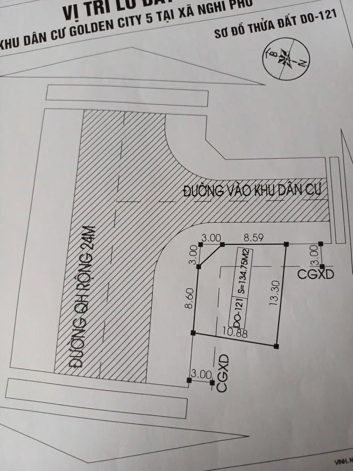 Đất nền dự án Gold 5 Nghi Phú 134.75m² giá 4 tỷ - Cơ hội đầu tư hấp dẫn!