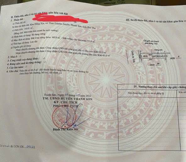 Đất thổ cư 143m² tại QL 70 huyện Thanh Sơn - Giá thỏa thuận hấp dẫn!