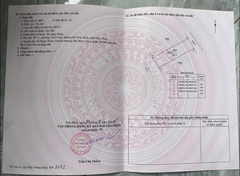 Đất nền Trần Lãm Thái Bình 58,3m² giá 1.1 tỷ - Chính chủ bán gấp!