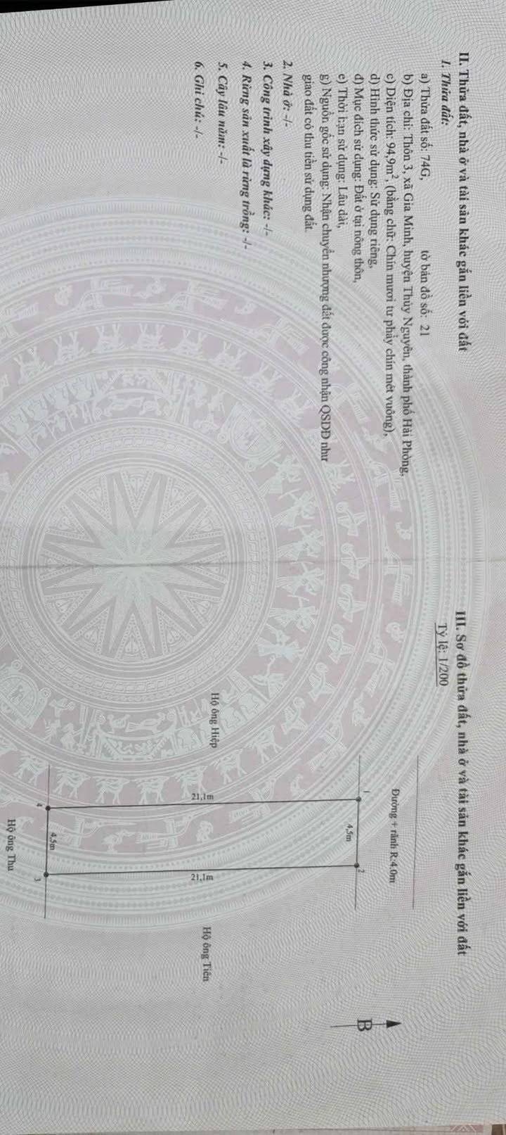 Đất thổ cư 94m² thôn 3 Gia Minh, Thủy Nguyên - Giá chỉ từ 1 tỷ!