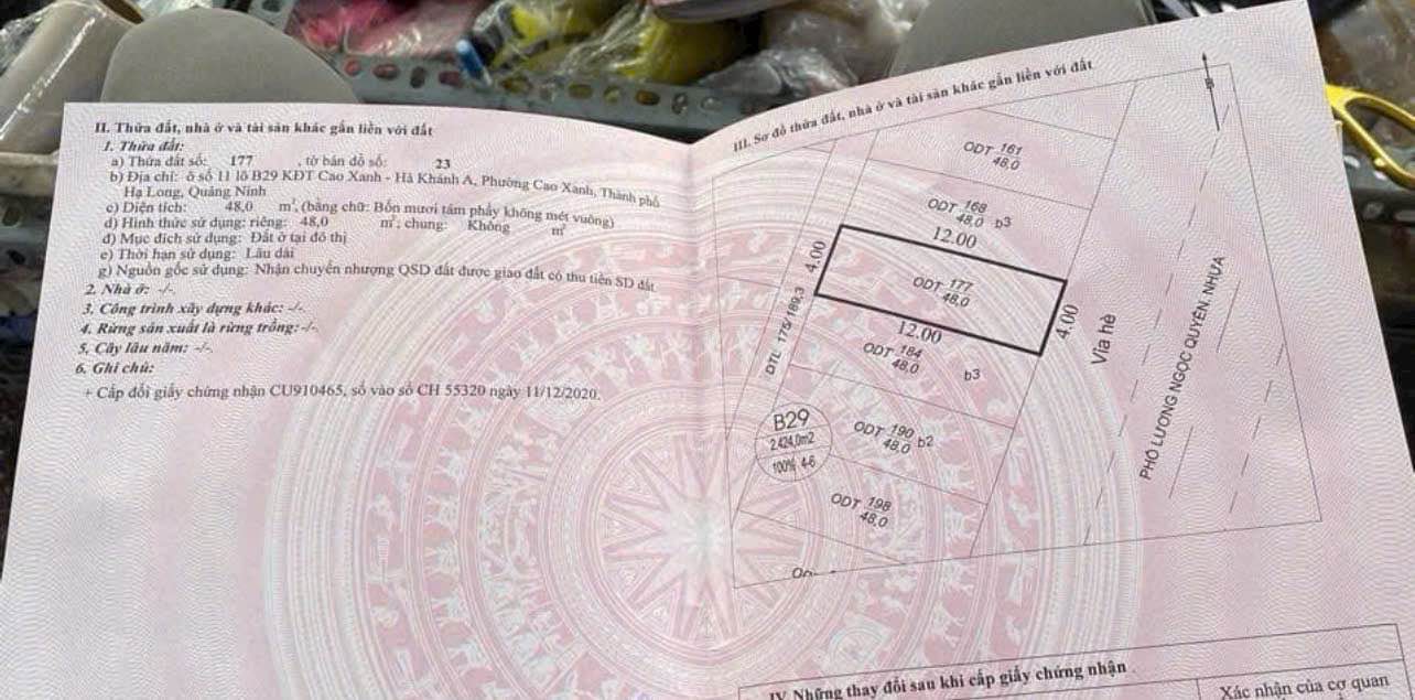 Đất nền KĐT Cao Xanh - Hạ Long 48m² giá 3 tỷ - Cơ hội đầu tư hấp dẫn!