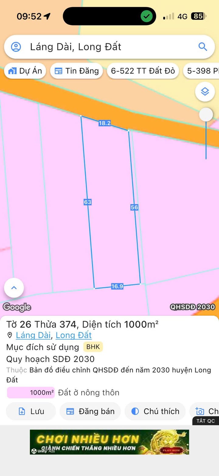 Đất nền Láng Dài, Đất Đỏ 1000m² giá 2.6 tỷ - Cơ hội đầu tư tuyệt vời!