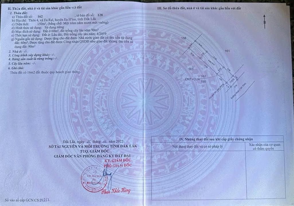 Đất nền thổ cư 150m² tại thôn 4, xã Ea Ral - Giá thỏa thuận hấp dẫn!