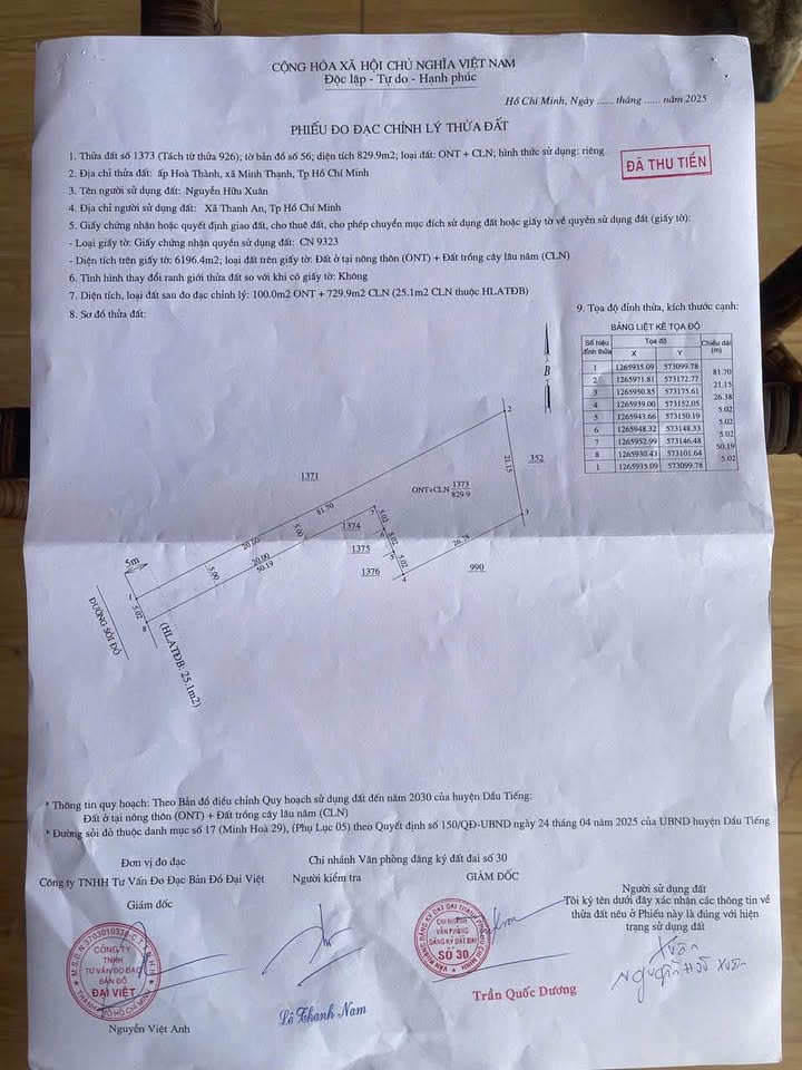 Đất nền Minh Hòa Dầu Tiếng 1000m² giá chỉ 500 triệu - Sổ hồng riêng chính chủ!