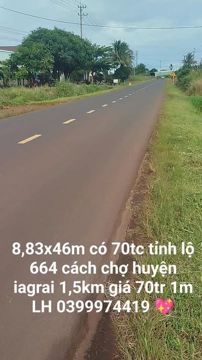 Đất nền Ia Grai 406m² giá 7 tỷ - Sổ hồng chính chủ, kinh doanh thuận lợi!