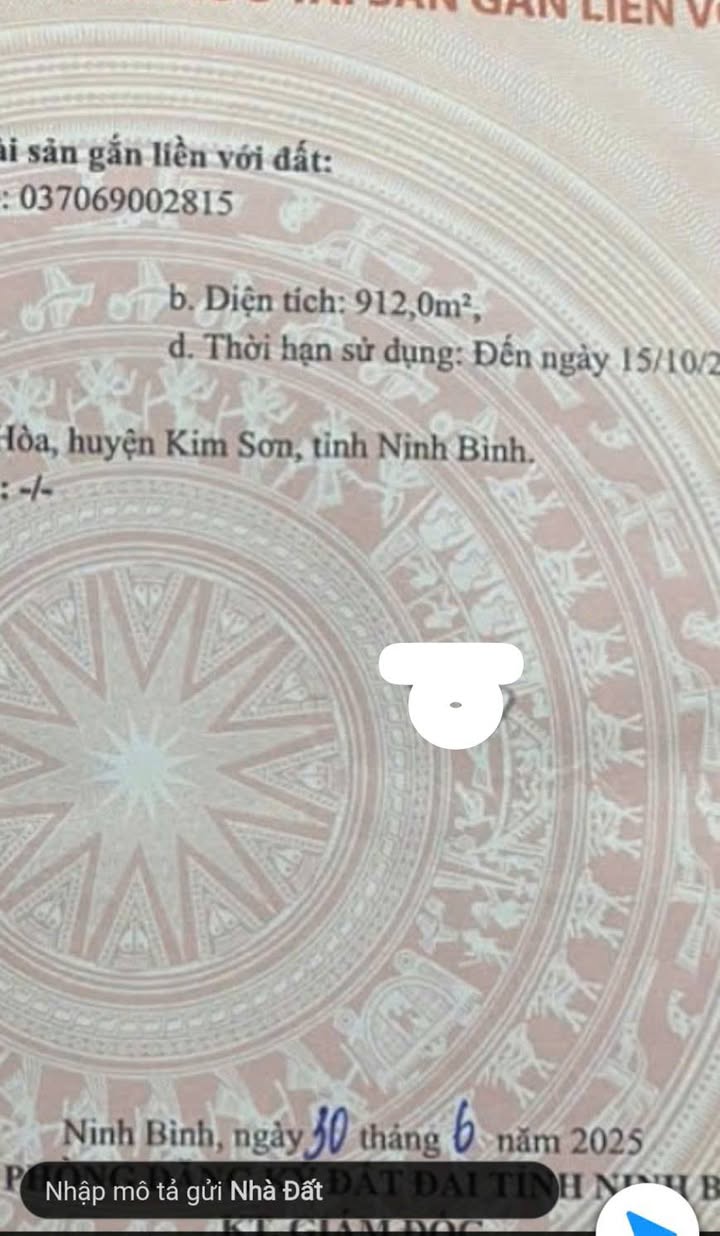 Đất nền Ân Hòa Kim Sơn 912m² giá 170 triệu - Gần mặt đường vành đai