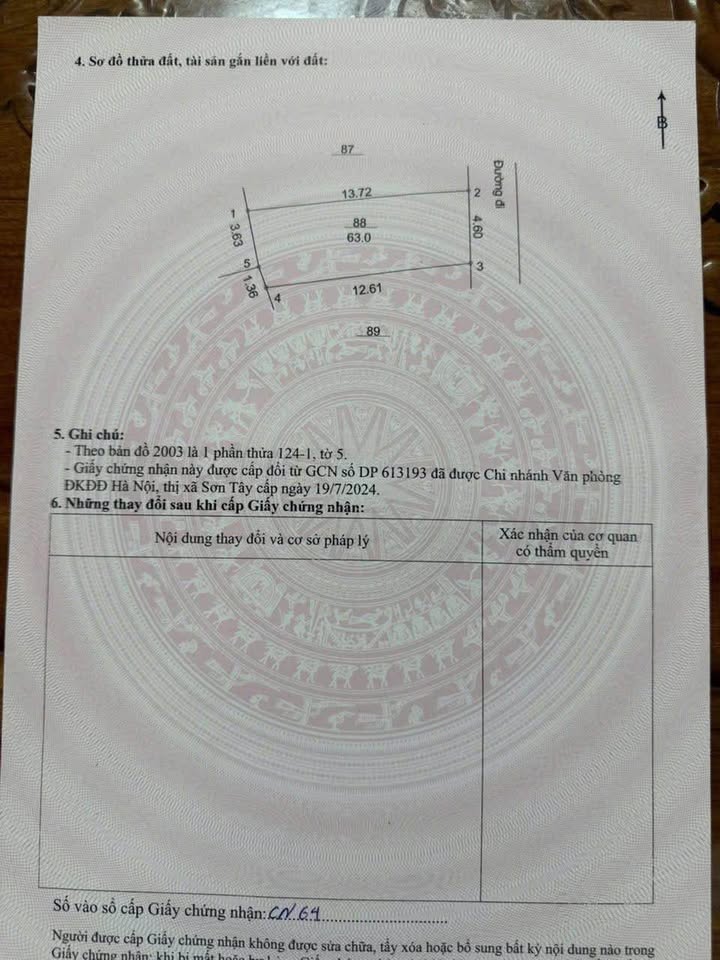 Đất thổ cư 63m² ngõ 3 Chùa Thông, Sơn Tây - Giá thỏa thuận, vị trí đắc địa!